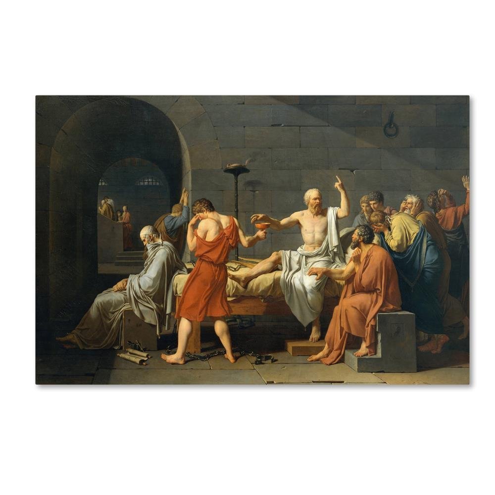 Canvas Wall Art - David 'The Death Of Socrates' Wall Art for Living Room, Bedroom, or Office Dcor by Trademark Fine Art