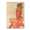 Trademark Fine Art Kneeling Woman in Orangered Dress Wall Decor view 1