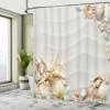 Ambesonne Starfish Shower Curtain, Seacoast with Sand with Colorful Various Seashells Tropics Aquatic Wildlife Theme, Cloth Fabric Bathroom Decor Set with Hooks, 69" W x 70" L, White Pearl view 4