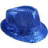 AK TRADING CO. Fashionable Sequin Fedora Party Hat  Unisex Sparkling Accessory for Costumes, Parties, Events & Everyday Style - Royal view 1