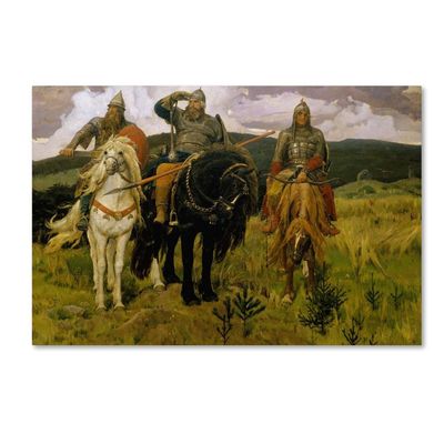 Canvas Wall Art - Viktor Vasnetsov 'Heroes' Wall Art for Living Room, Bedroom, or Office Dcor by Trademark Fine Art
