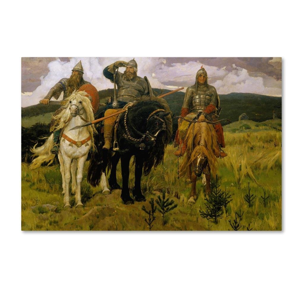 Canvas Wall Art - Viktor Vasnetsov 'Heroes' Wall Art for Living Room, Bedroom, or Office Dcor by Trademark Fine Art