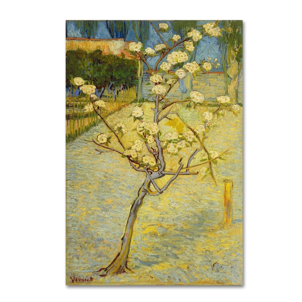 Canvas Wall Art - Van Gogh 'Small Pear Tree In Blossom' Wall Art for Living Room, Bedroom, or Office Dcor by Trademark Fine Art