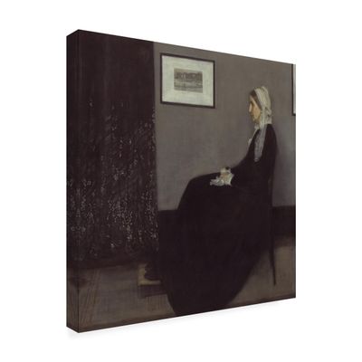 Wrapped Canvas Wall Art - Whistler 'Whistlers Mother' Wall Art for Living Room, Bedroom, or Office Dcor - 18x18
