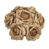 50 pcs Artificial Flowers Foam Roses for Bridal Bouquets Wedding Centerpieces Kissing Balls (Gold) view 2