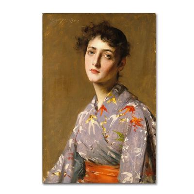 Trademark Fine Art Girl in a Japanese Costume Wall Dcor