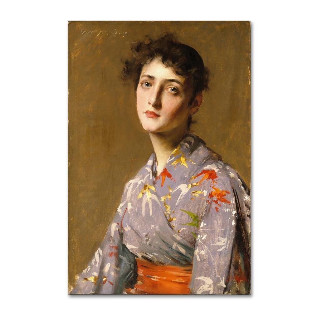 Trademark Fine Art Girl in a Japanese Costume Wall Dcor