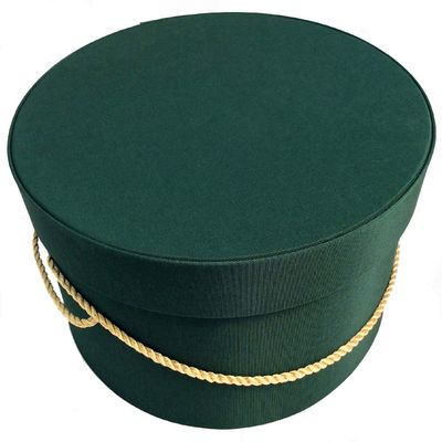 Sarah's Hat Boxes Classic Dark Green Hat Box  21.5" x 11.5" (Dia. x Ht.) Handmade in USA  Odorless Non-Toxic Adhesive, Cording Handle  Premium Storage for Hats & Accessories