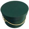 Sarah's Hat Boxes Classic Dark Green Hat Box  21.5" x 11.5" (Dia. x Ht.) Handmade in USA  Odorless Non-Toxic Adhesive, Cording Handle  Premium Storage for Hats & Accessories view 1