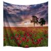 A.Monamour Red Flowers Green Grass Tree Land Field Cloudy Sky Nature Scenery Print Textile Fabric Wall Hanging Tapestry Curtains for Home Accessories 153x102cm/60 x40 view 1