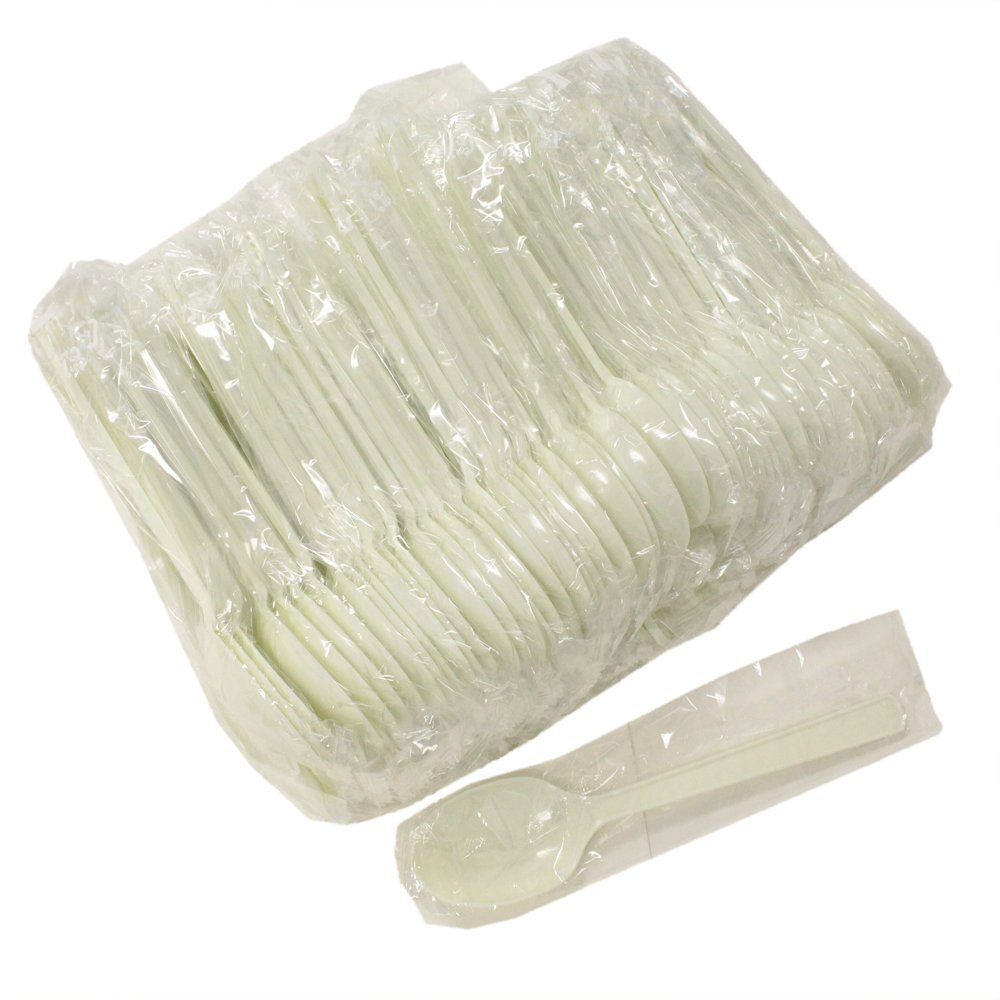 Nakamura Spoon, Commercial Use, Plastic, Pack of 100, 6.3 inches (16 cm)