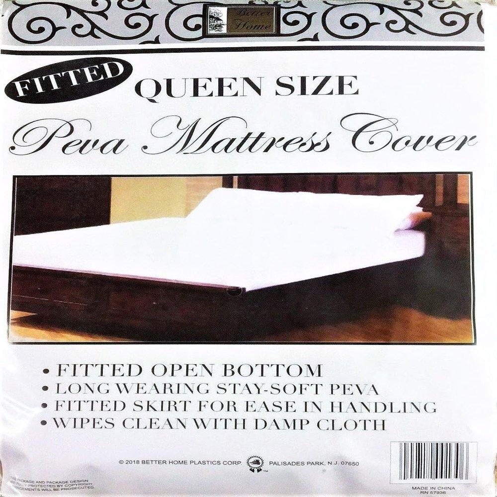 Better Home PEVA Fitted Mattress Cover Protector Waterproof Dust Free Bed Sheet (Queen)