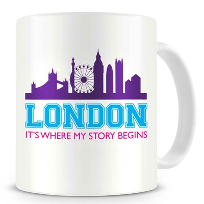 Bad Bananas London, It's Where My Story Begins - Novelty Gift Coffee Mug (15oz)