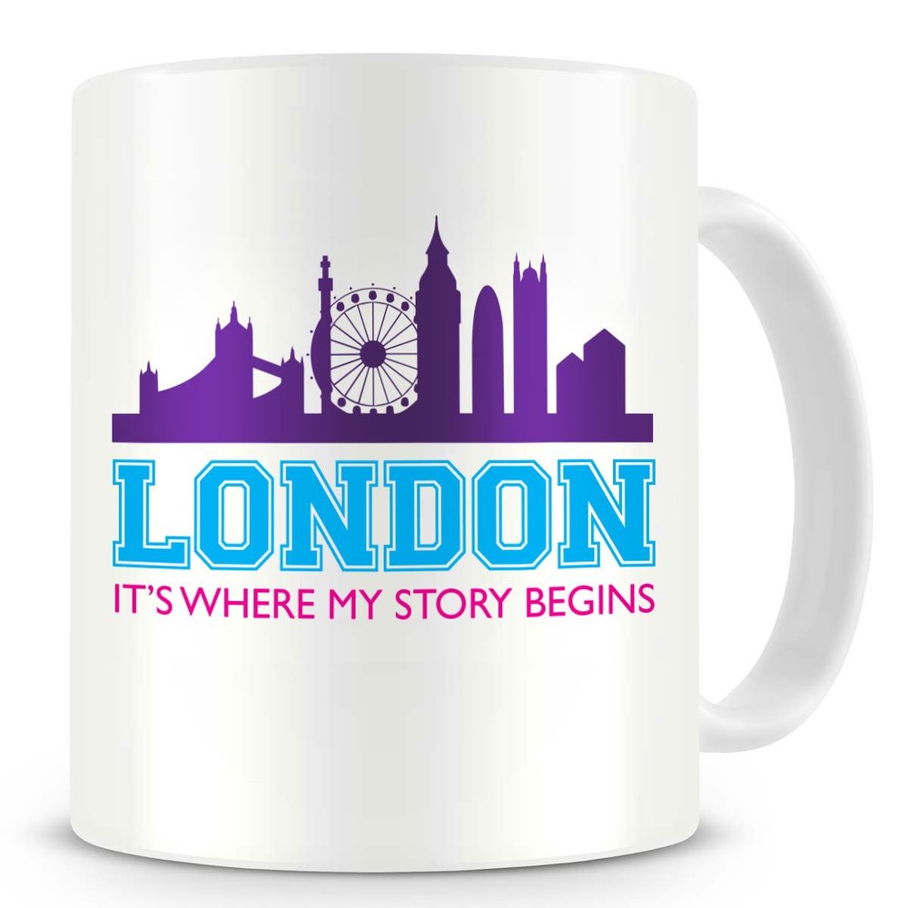 Bad Bananas London, It's Where My Story Begins - Novelty Gift Coffee Mug (15oz)