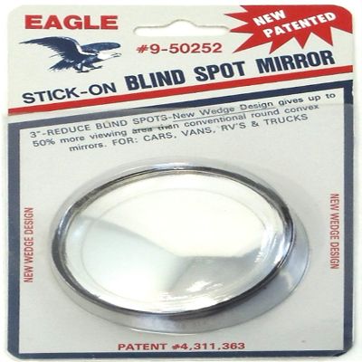 Barjan 50252 3 in. Eagle Wedge Design Round Stick-On Blind Spot Mirror