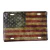 USA American Vintage Tea Stained Historical Flag Aged Aluminum License Plate Tag view 1