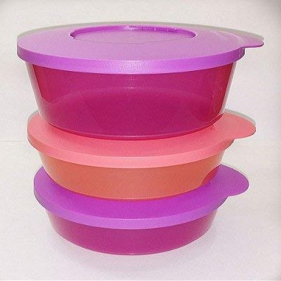 Tupperware Stackable Imported Serving Lunch Bowls 3 pc Set