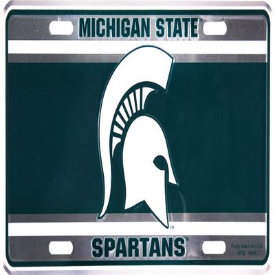Michigan Spartans Green and White 6"x12" License Plate Sign