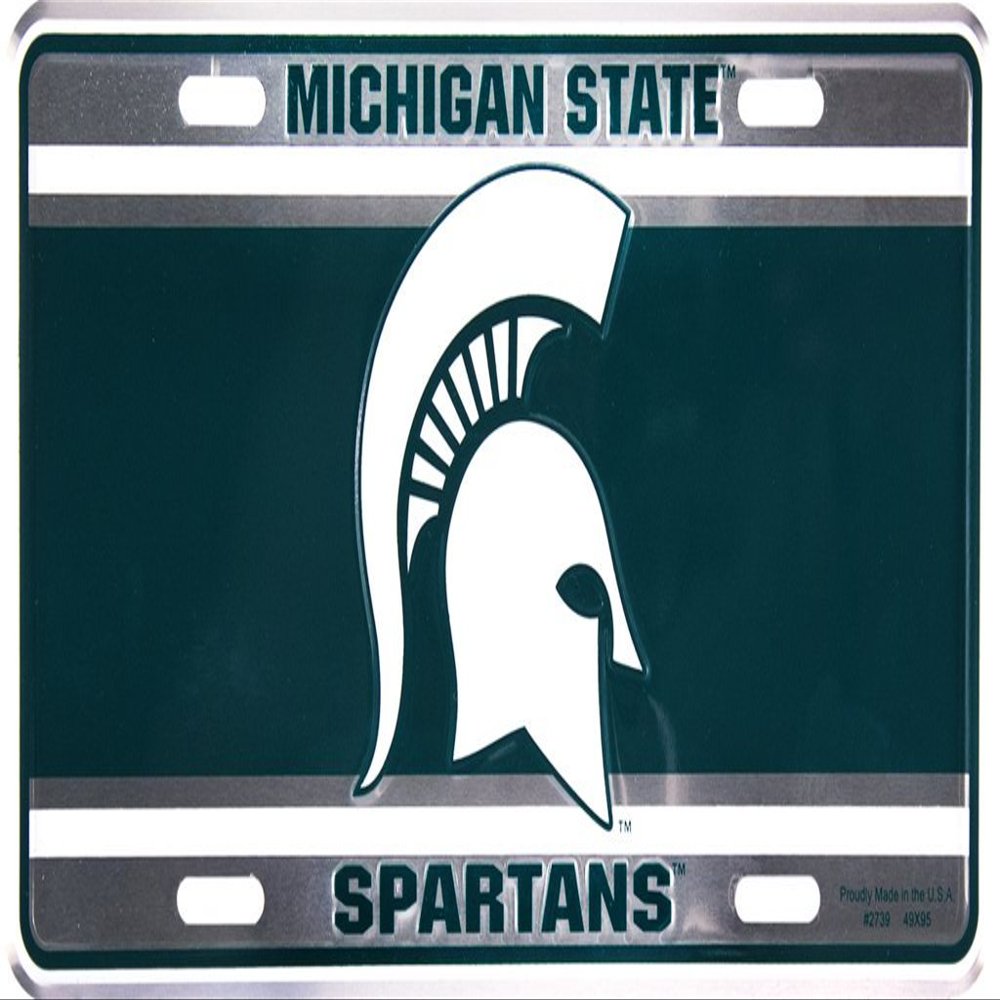 Michigan Spartans Green and White 6"x12" License Plate Sign