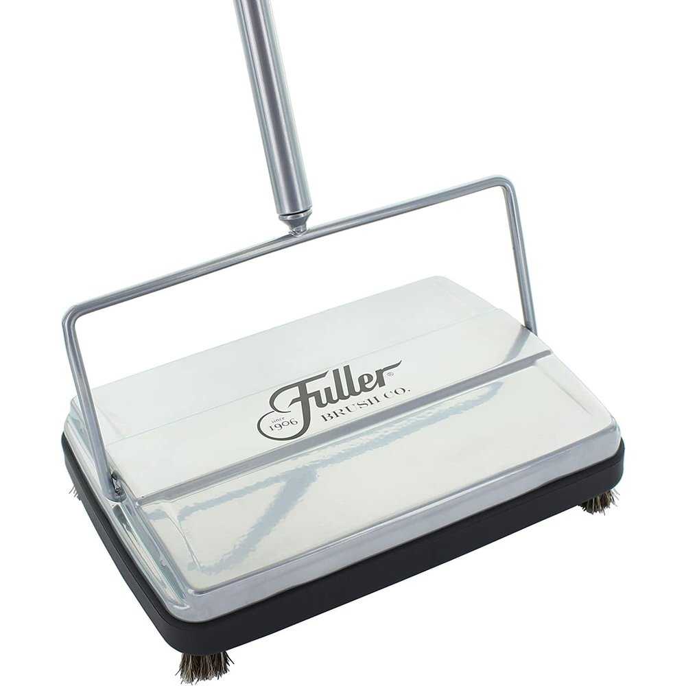 Fuller Brush 17034 Electrostatic Carpet & Floor Sweeper - 9" Cleaning Path - Lightweight - Ideal for Crumby Messes - Works On Carpets & Hard Floor Surfaces - Mettalic Silver