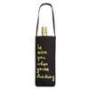 TwelveNYC Holiday Inspired Fabric Wine Bag Black/Gold view 1