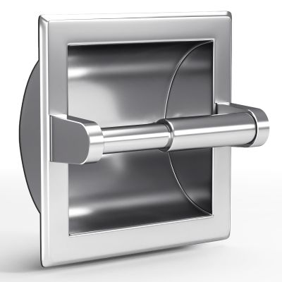 Smack Polished Chrome Recessed Toilet Paper Holder, Bathroom Wall Mount Recessed Toilet Tissue Roll Paper Holder Include Rear Mounting Bracket