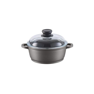 Berndes 071206 Cooking Pot with Glass Lid, Aluminium, Black, 20.0 x 20.0 x 8.5 cm