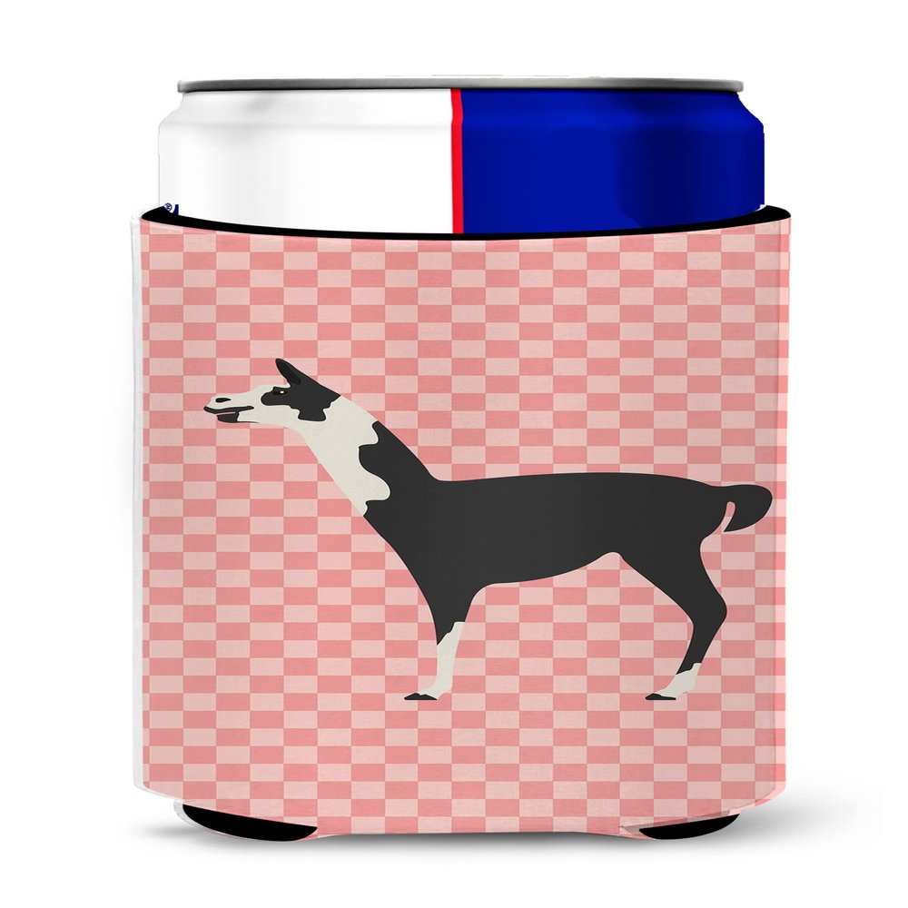 Caroline's Treasures BB7918MUK Llama Q' Ara Pink Check Michelob Ultra Hugger for slim cans, Slim Can, Multicolor
