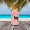Caroline's Treasures BB7918MUK Llama Q' Ara Pink Check Michelob Ultra Hugger for slim cans, Slim Can, Multicolor view 3