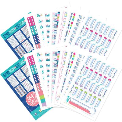 684 Planner Stickers Get It Done Productivity & to-Do Reminder Stickers (2 Sets, 342 Each) Checklist, Work, Project, Due Date & Goal Tracking for Planners