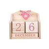LANGUGU Novelty DIY Wooden Blocks Daily Perpetual Desk Calendar Photography Props Christmas Crafts Home Office Decoration (Pink) view 1