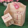 LANGUGU Novelty DIY Wooden Blocks Daily Perpetual Desk Calendar Photography Props Christmas Crafts Home Office Decoration (Pink) view 2