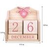 LANGUGU Novelty DIY Wooden Blocks Daily Perpetual Desk Calendar Photography Props Christmas Crafts Home Office Decoration (Pink) view 3