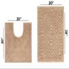 Better Trends Trier Collection Bath Mat Set - 100% Cotton, Tufted, Absorbent, 2-Piece, Lt Beige view 2