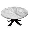 VBTGVE Round Fitted Marble Tablecloth, Marble Motif Art, Elastic Edge, Waterproof and wipeable Table Cover, Suitable for Dining Tables, self-Service Parties and Camping, Fit for 36" Table, Grey Dust view 1