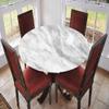 VBTGVE Round Fitted Marble Tablecloth, Marble Motif Art, Elastic Edge, Waterproof and wipeable Table Cover, Suitable for Dining Tables, self-Service Parties and Camping, Fit for 36" Table, Grey Dust view 2