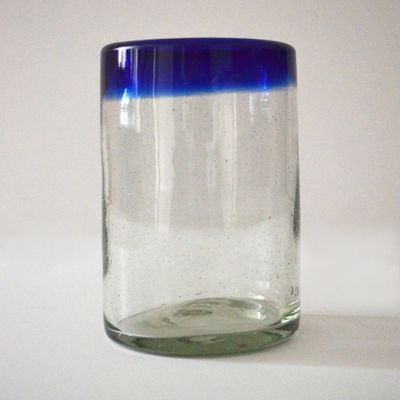 Mexico2Us Blue Water Glass Rim Handblown (Set of 4)