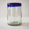 Mexico2Us Blue Water Glass Rim Handblown (Set of 4) view 1