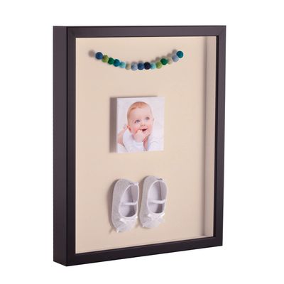 ArtToFrames 11 x 14 Inch Shadow Box Picture Frame, with a Satin Black 1'' Shadowbox Frame and Alabaster Mat