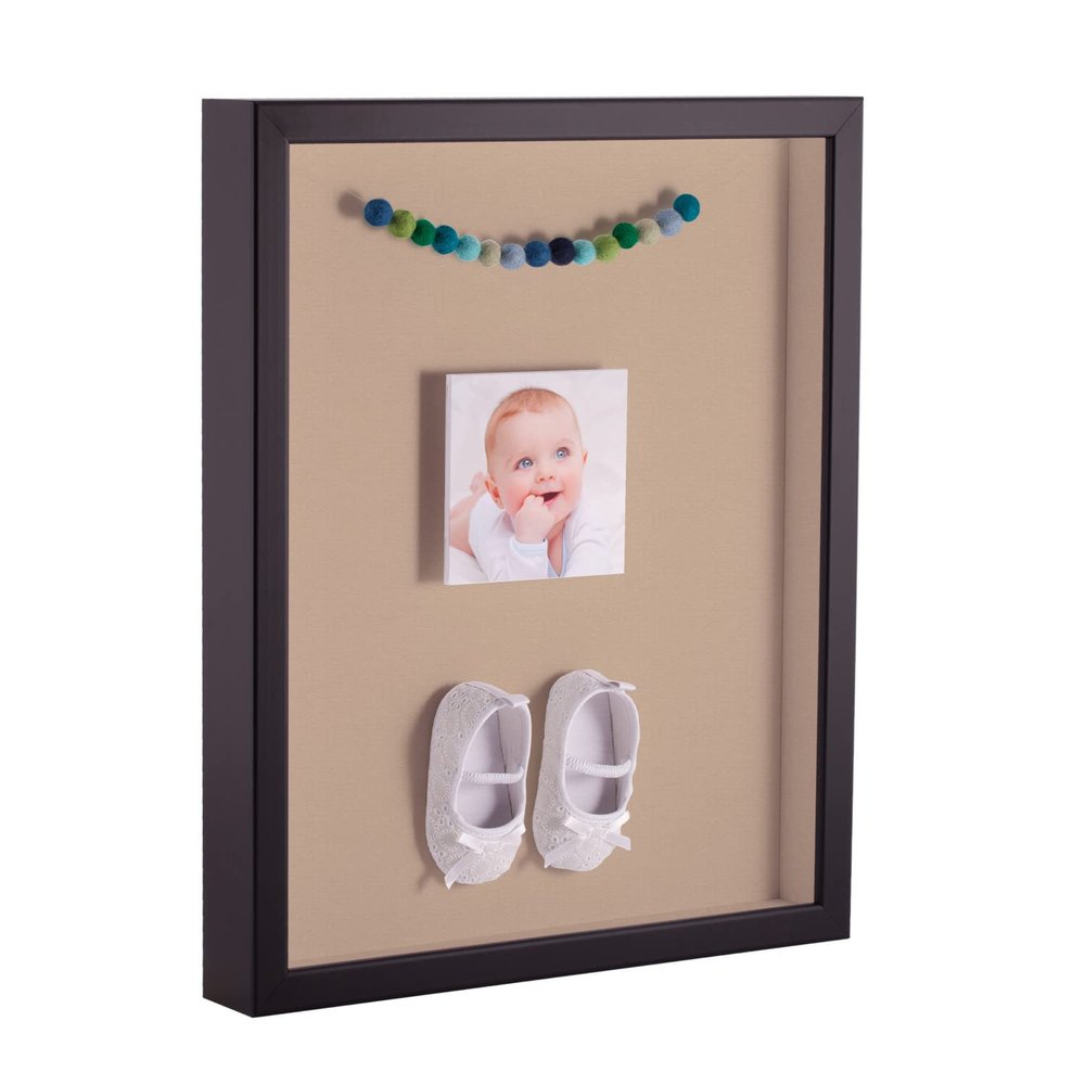 ArtToFrames 12 x 12 Inch Shadow Box Picture Frame, with a Satin Black 1'' Shadowbox Frame and Scotch Mist Mat