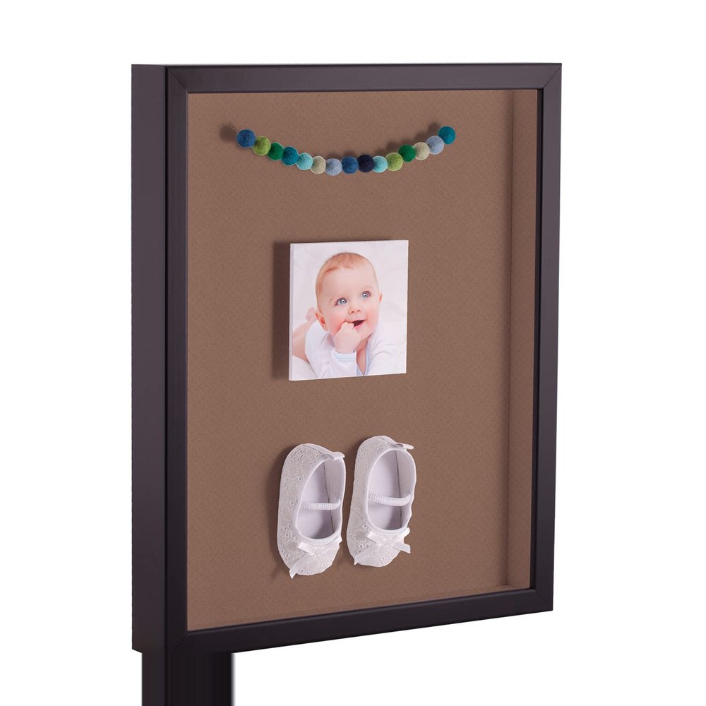 ArtToFrames 11 x 14 Inch Shadow Box Picture Frame, with a Satin Black 1'' Shadowbox Frame and Sandpiper Mat