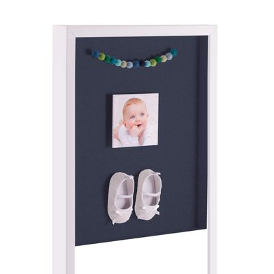 ArtToFrames 18 x 36 Inch Shadow Box Picture Frame, with a Satin White 1'' Shadowbox Frame and Blue Jay Mat