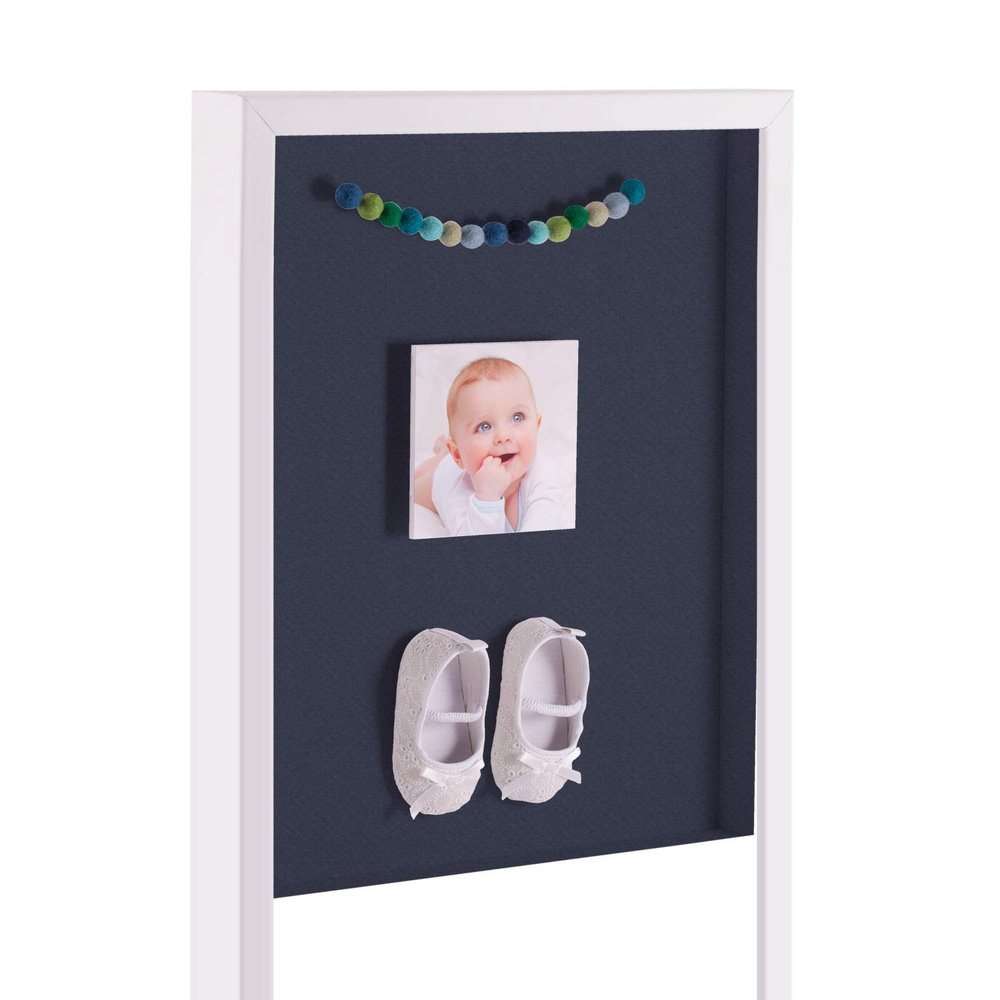 ArtToFrames 18 x 36 Inch Shadow Box Picture Frame, with a Satin White 1'' Shadowbox Frame and Blue Jay Mat