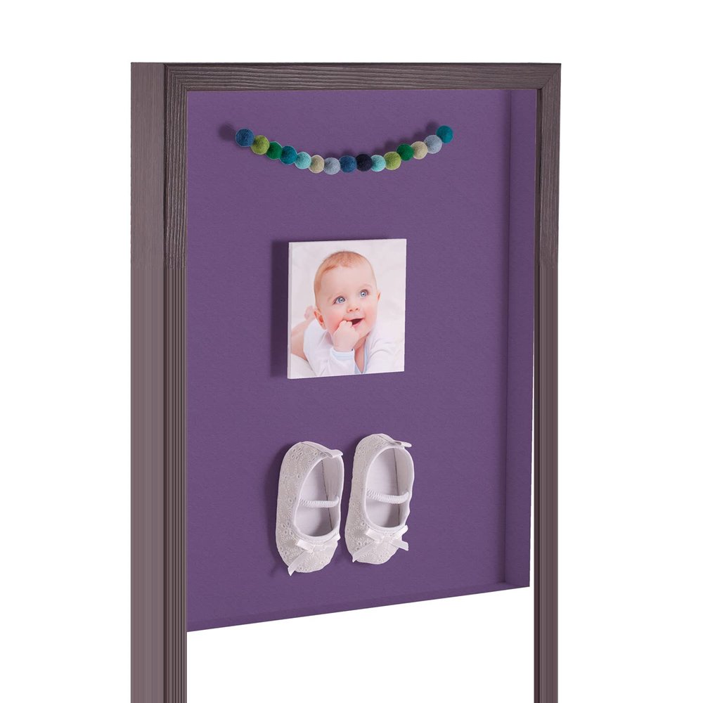 ArtToFrames 14 x 18 Inch Shadow Box Picture Frame, with a Melinga Oak Gray 1'' Shadowbox Frame and Grape Mat
