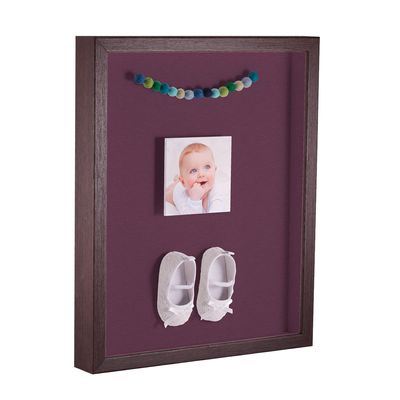 ArtToFrames 14 x 18 Inch Shadow Box Picture Frame, with a Verlinga Brown 1'' Shadowbox Frame and Ruby Mat