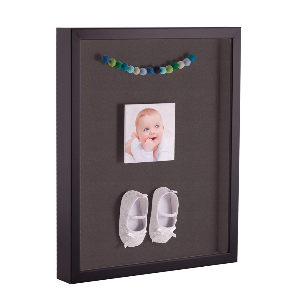 ArtToFrames 18 x 36 Inch Shadow Box Picture Frame, with a Satin Black 1'' Shadowbox Frame and Chestnut Mat