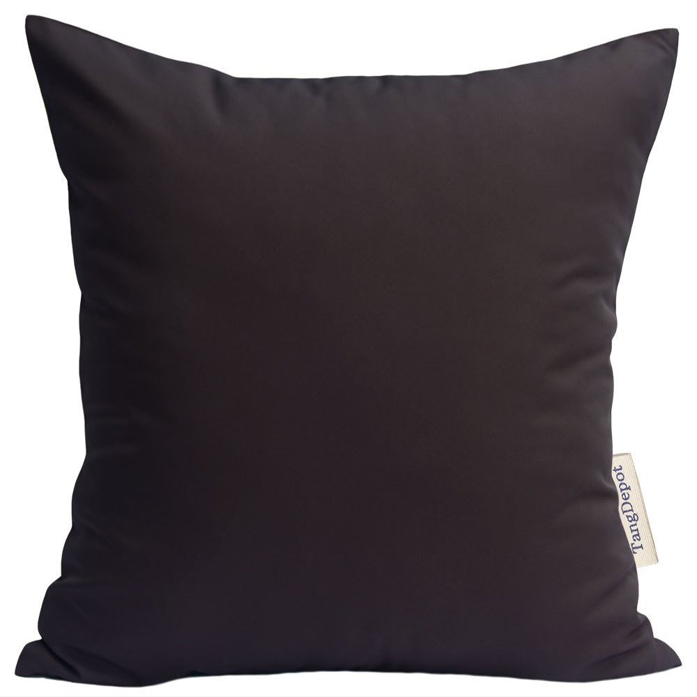 TangDepot Luxury Faux Silkhrow Pillow Cover 16x16 Deep Coffee