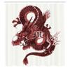Ambesonne Dragon Shower Curtain, Japanese Dragon Tatsu Folk Noble Monster Theme, Cloth Fabric Bathroom Decor Set with Hooks, 69" W x 70" L, Pale Pink and Burgundy view 2