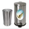 NEW! 3.1 Gallon Oval Stainless Steel Step Trash Can Featuring Your Choice of a Novelty Themed Logo and an Additional Stainless Steel Round Waste Basket - FREE trash liners included! (Trout) view 1