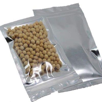 Clear & Silver Aluminium Foil Reusable Zip Bag Food Save Flat Metallic Food Save (25, 20x30cm (7.9x11.8"))